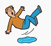 man slipping on ice